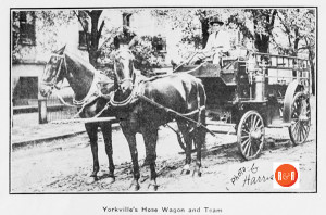 Circa 1912 image of Yorkville's Fire Wagon - courtesy of the YC Historical Society - 2015