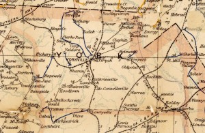 The postal map of York County, S.C. in 1896 - Courtesy of the UN. of N.C.