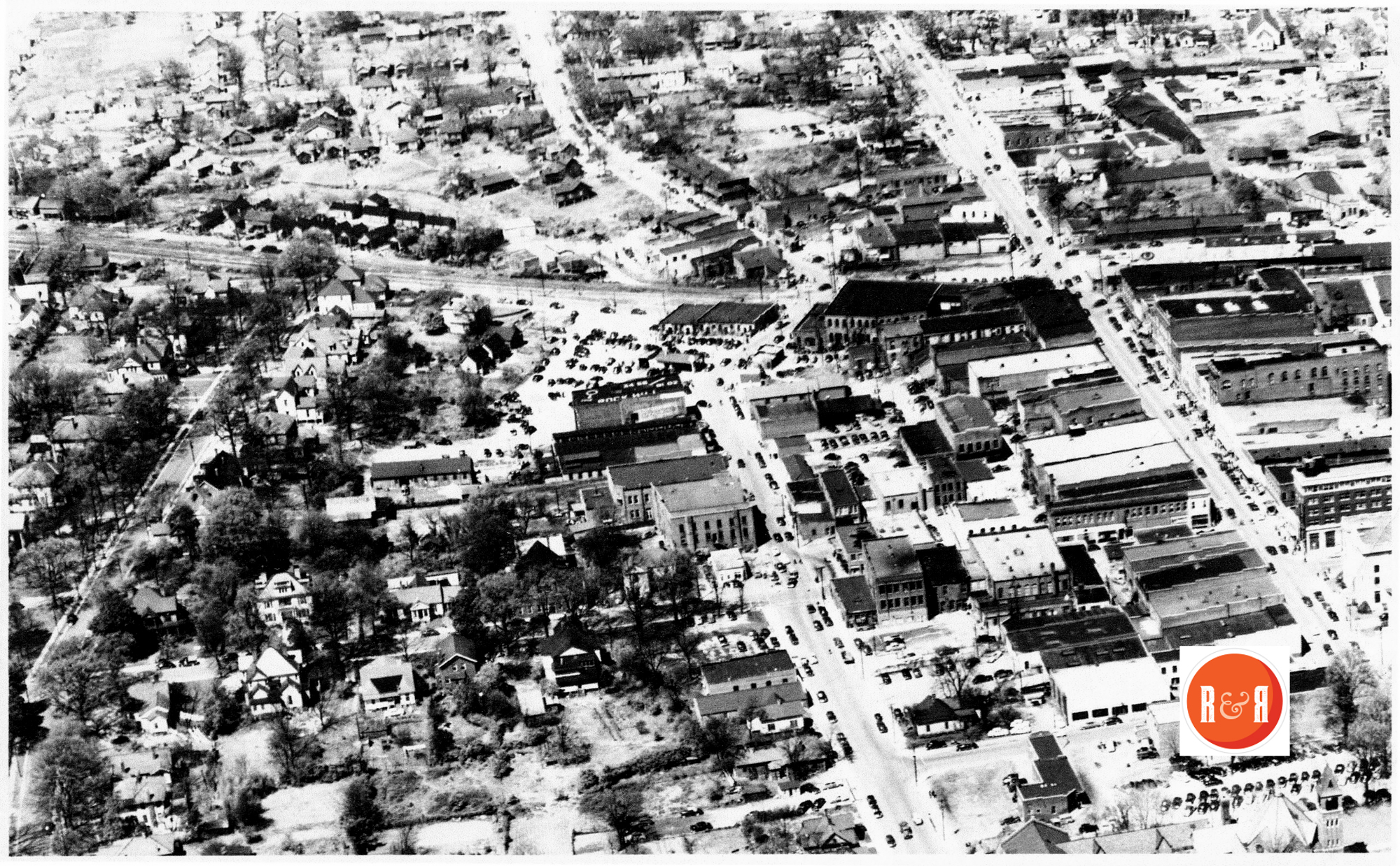 1950 AERIAL MAP OF DOWNTOWN RH