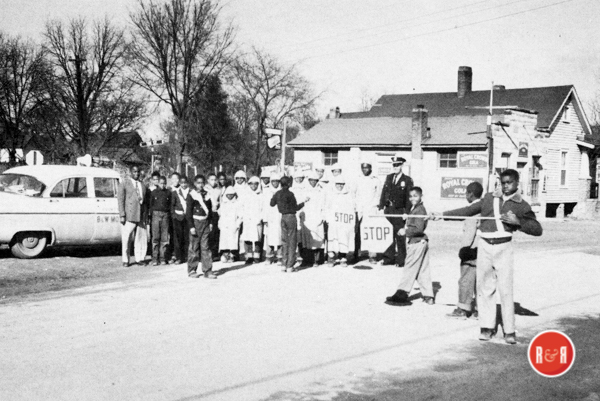 Safety patrol at Hunt’s Store – 1955