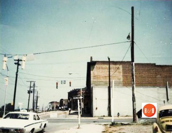 The former seafood location was to the left side of this image, ca. 1971. Courtesy of the Mendenhall Collection.