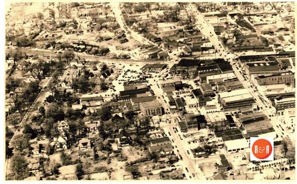 Aerial view of East Black Street in circa 1950.  Courtesy of the Couick Collection