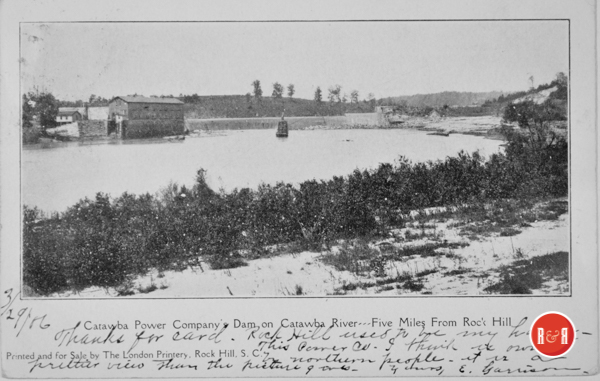Early postcard of the Wylie Dam shortly after completion, dated 1905. Courtesy of the AFLLC / Pettus Group - 2019