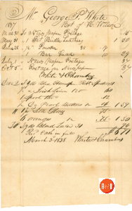 Geo. P. White buy at the White and Chambers Store, 1838 - Courtesy of the White Collection/HRH 2008
