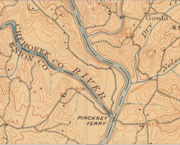 1907 - Topo Map of Pinckneyville Ferry