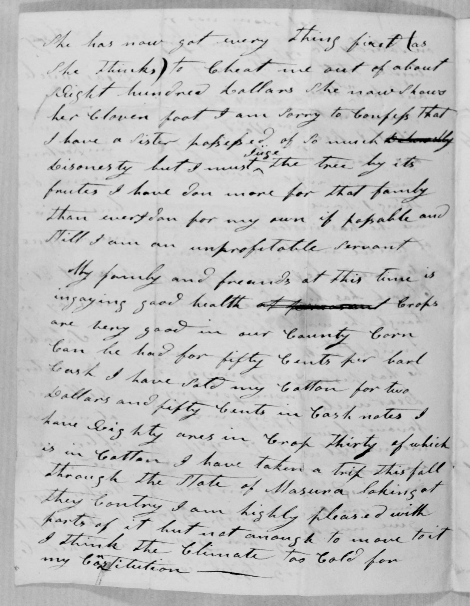 Letter to David Hutchison from John Hutchison, Troy Tenn. Page 2