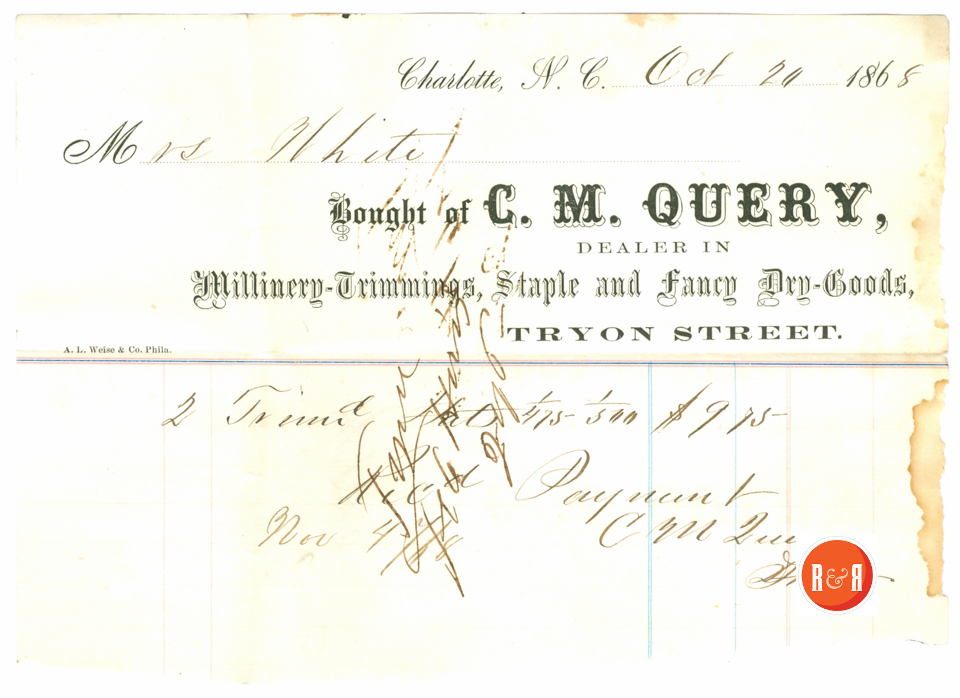N.C. Query Co., - 1868  Courtesy of the White Collection/HRH 2008