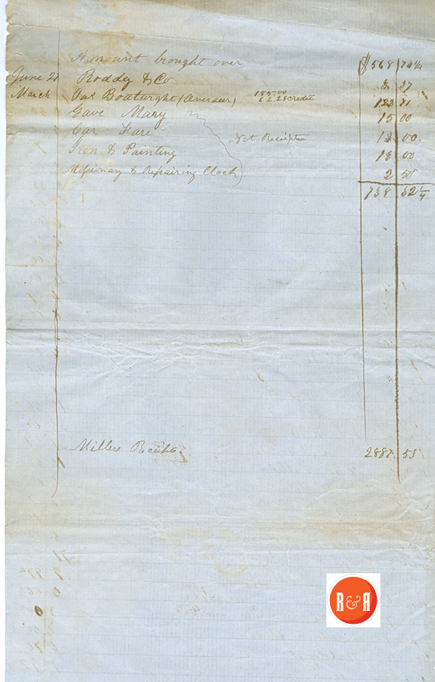 ANN H. WHITE ESTATE ACCOUNT - 1854 - Courtesy of the White Collection/HRH 2008, p.2