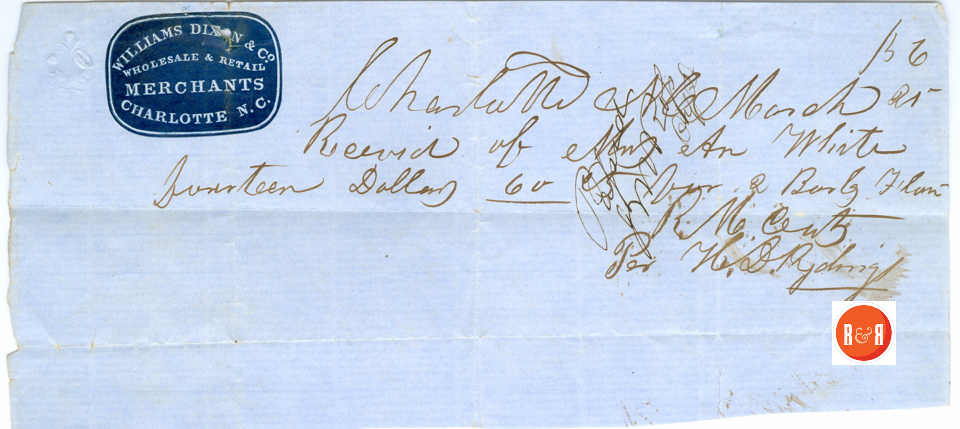 Ann H. White buys flour from Co.- 1856 - Courtesy of the White Collection/HRH 2008
