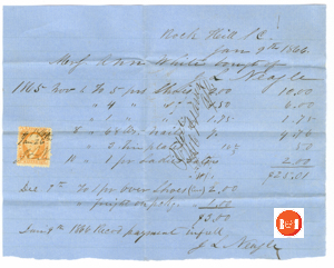 Receipt from J.L. Neagle for misc. goods - 1866 - Courtesy of the White Collection/HRH 2008