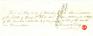 ANN H. WHITE ESTATE ACCOUNT with Samuel S. Gregory - 1857 - Courtesy of the White Collection/HRH 2008