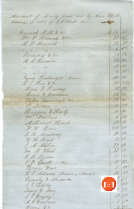 Estate Account list for Geo. P. White and Ann H. White 1857 - Courtesy of the White Collection/HRH p. 1